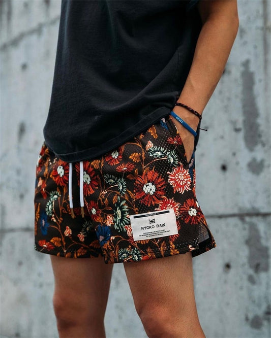 Men's summer shorts  fashion beach seaside casual pants mesh Short