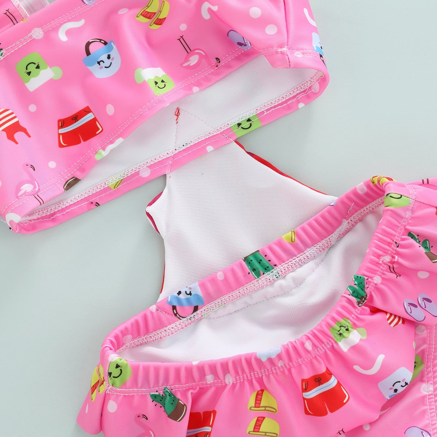 Kids Baby Girl Bikini Summer Cute Watermelon Print Sleeveless Swimming Suit Children Hollow Out Waist Bathing Suit 1-6Y