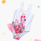 New Girls Swimsuit Flamingos Swimwear One-Pieces Summer Girls Swimsuit