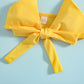 Baby Girl Summer Swimming Suits Bow Knot Halter Bikini Tops+Sunflower Shorts 2Pcs Children Swimwear