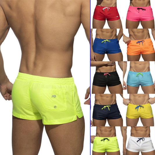 Men's Solid Color Quick-Drying Low Waist Beach Shorts