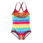 1-6Years Kids Baby Girl Swimwear Colorful Print Ruffle Tulle Mesh Swimsuits Summer Children Beachwear Straps Bathing Suit