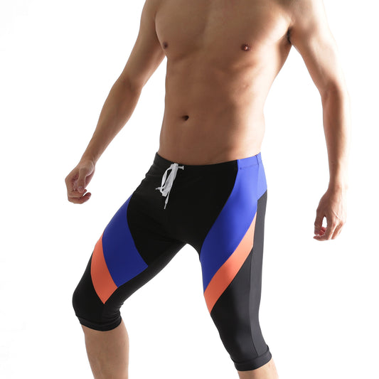 Men's swimming trunks Fitness swimwear cycling together with long swim shorts