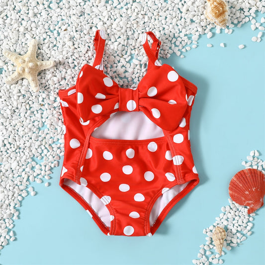 Toddler Girls Swimwear Cute Summer Infant Baby Dots One Piece Swimsuit
