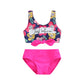 Baby Girls Two Pieces Swimsuit Bow Knot Letter Floral Print Crop Tank Tops with Shorts Summer Cute Baby Swimwear 2-6Y