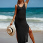 Women High Slit Beach Dress  Knitted Beach Cover Up For Women