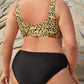 Women plus size Leopard Printed Swimsuit with High Waist Large Size Summer Beachwear