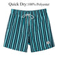 Mens Striped Quick Dry Beach Board Shorts with Mesh Lining Summer Swimwear Swimming Trunks for Men