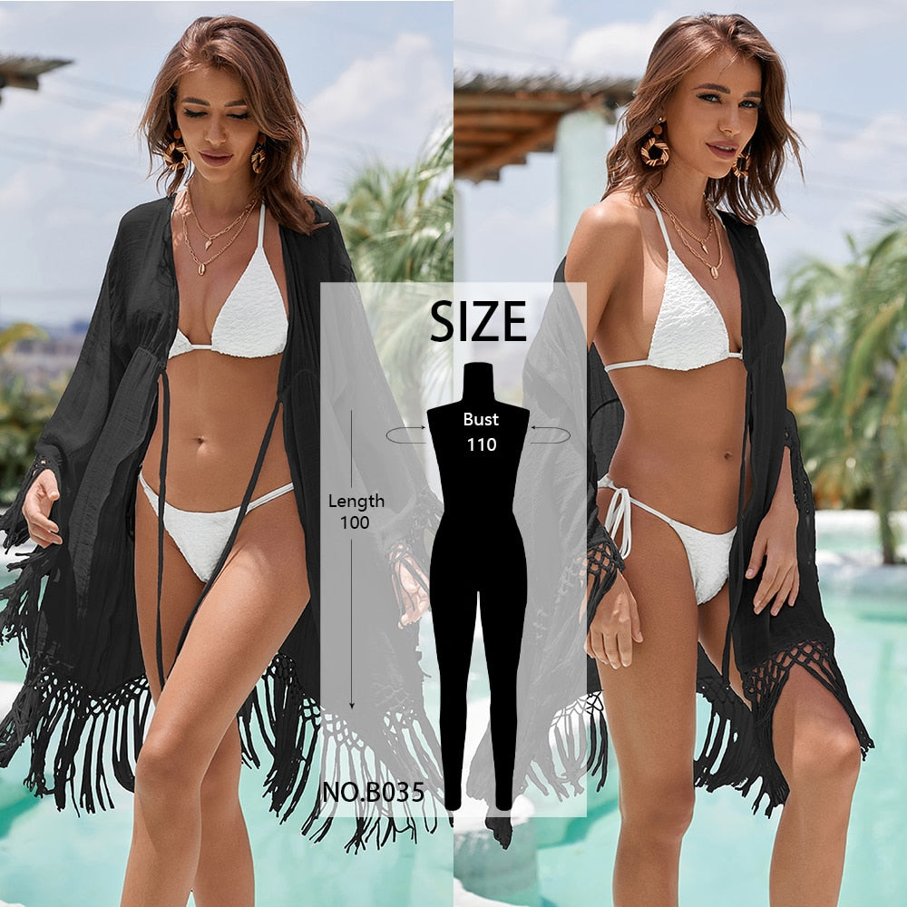 women Bikini Cover-Ups Long White Tunic Casual Summer Beach Dress