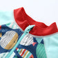 Boys One Piece Swimsuit with Hat Baby Swimwear Boys Short Sleeves Beachwear