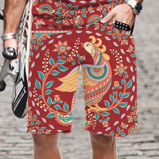 Men's Shorts Fashion Retro Lattice Pattern Streetwear Man Comfortable Cool Loose Casual Beach Short