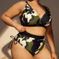 Women Plus size Beachwear High Waist Camouflage Printed 2023 Swimwear