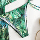 Women 3 Piece Swimwear Cover Up Printed Bikini Set Push Up Swimsuit For Women