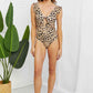 Women's Marina West Swim Seashell Ruffle Sleeve One-Piece in Leopard