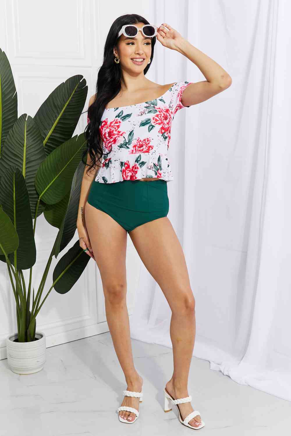 Women's Marina West Swim Coastal Cutie Off-Shoulder Swim Tankini Set