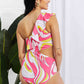 Women's Marina West Swim Vitamin C Asymmetric Cutout Ruffle Swimsuit in Pink